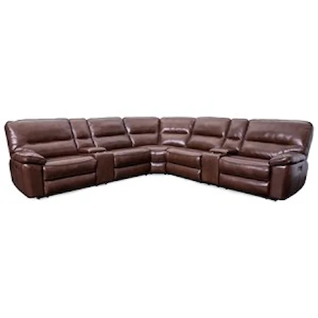 Power Headrests Reclining Sectional with 2 Consoles